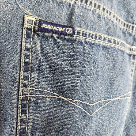 Jordache Vintage Jeans Metallic Embroidery Size 11 / 12 Boot Flare Hem Retro - Picture 7 of 16